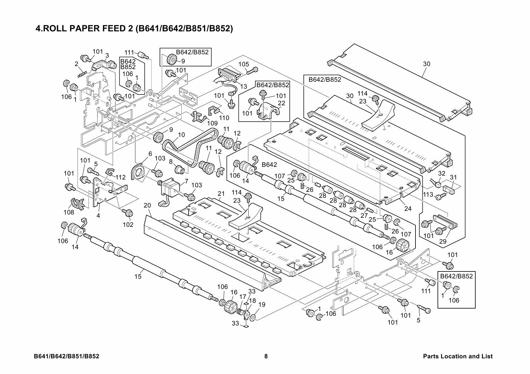 RICOH Options B641 B642 B851 B852 ROLL-FEEDER-TYPE-240A-B Parts Catalog PDF download-6